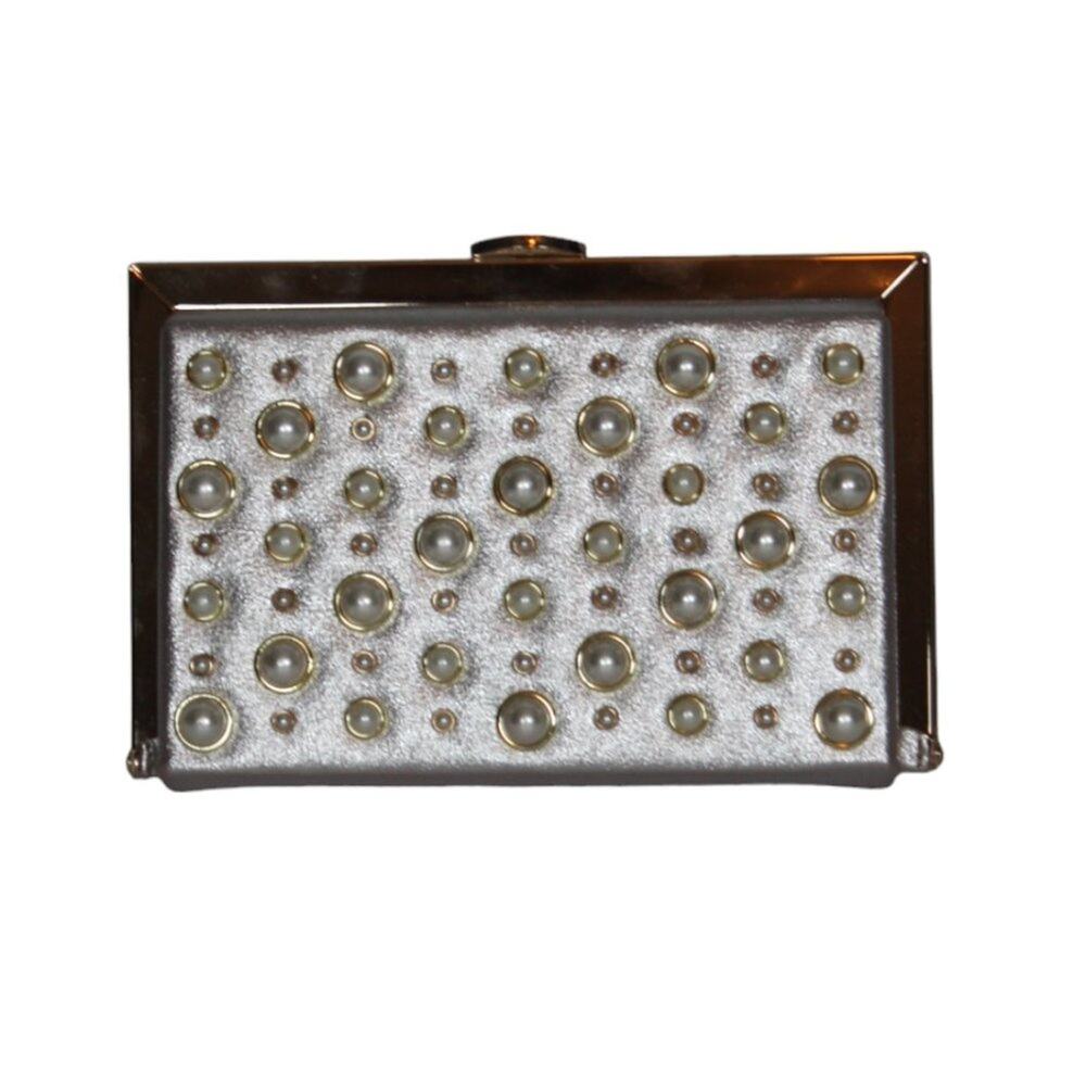 Kate Landry Metallic Purse with Pearls